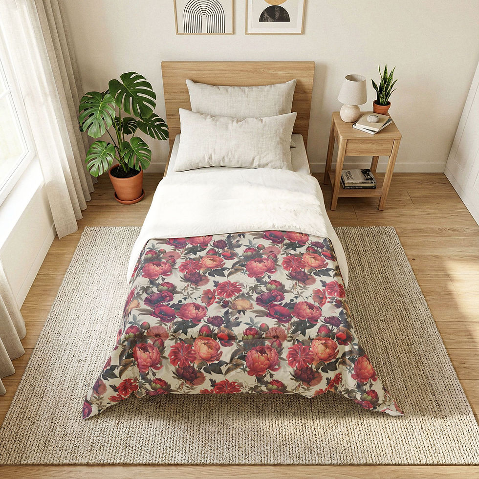 Thumbnail: Luscious Roses Floral Cotton Comforter – Vintage Rose Pattern Bedding