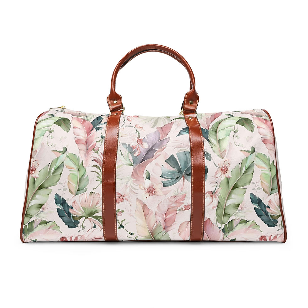 Thumbnail: Lush Leaves (Powder Pink)  Waterproof Travel Bag