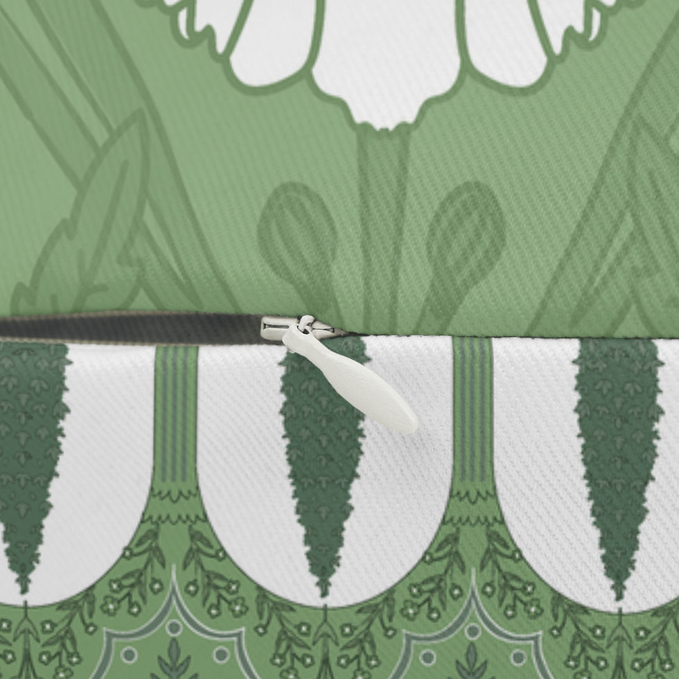 Thumbnail: Mughal Gardens Spun Polyester Lumbar Pillow
