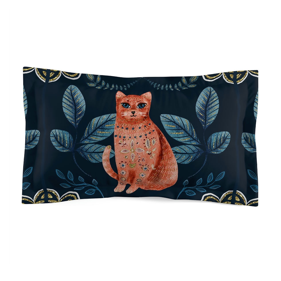 Thumbnail: Nordic Cat Microfiber Pillow Sham