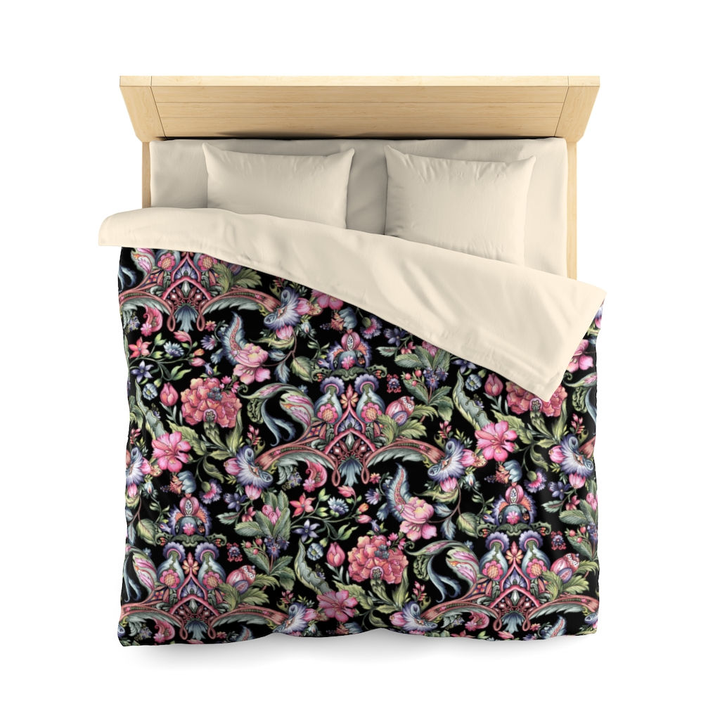 Casia (Black) Microfiber Duvet Cover