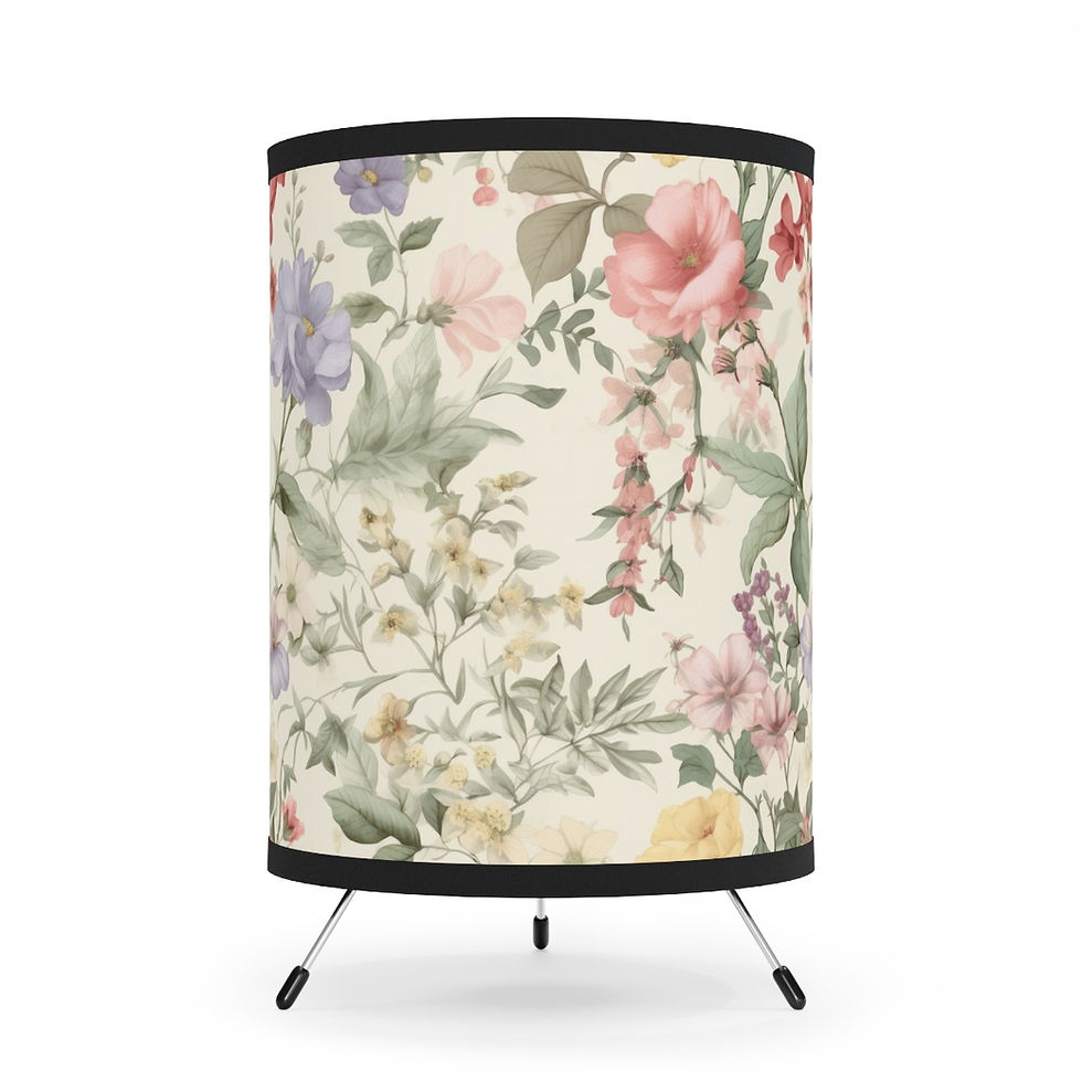 Thumbnail: Vintage Garden Tripod Lamp with High-Res Printed Shade, US\CA plug