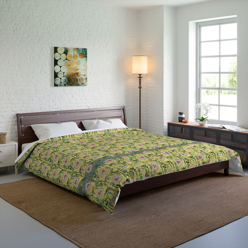 Thumbnail: Colorful Chinese (Yellow) Comforter - Floral Pattern Bedding for Cozy Homes