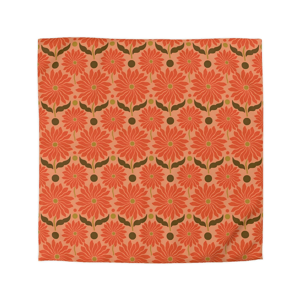 Thumbnail: Orange Sunshine Microfiber Duvet Cover
