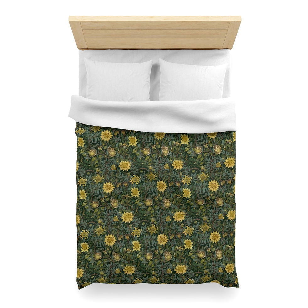 Thumbnail: Yellow Daisy Dance Microfiber Duvet Cover