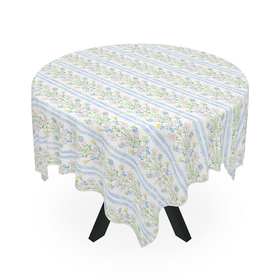 Thumbnail:  Shabby Chic Floral Stripes Tablecloth 