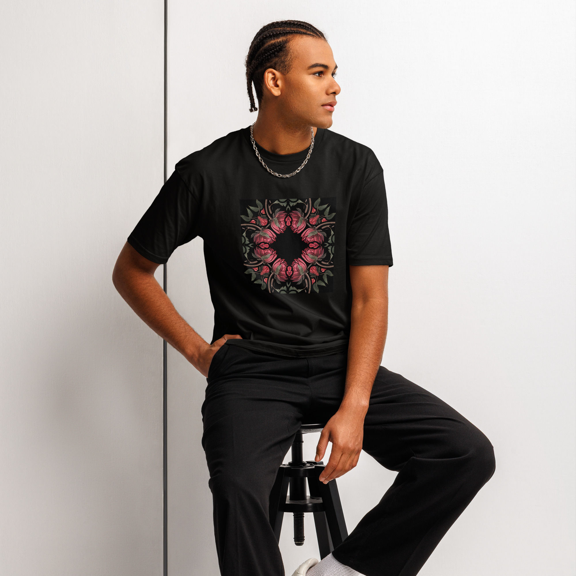 Roses Gothic Cotton Heritage MC1082 I Men's Premium Short Sleeve Tee