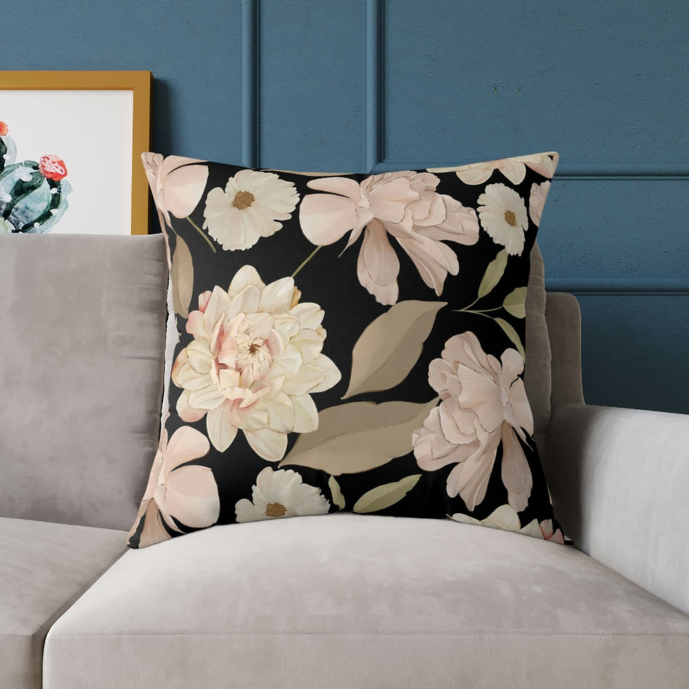 Thumbnail: White Roses Spun Polyester Pillow