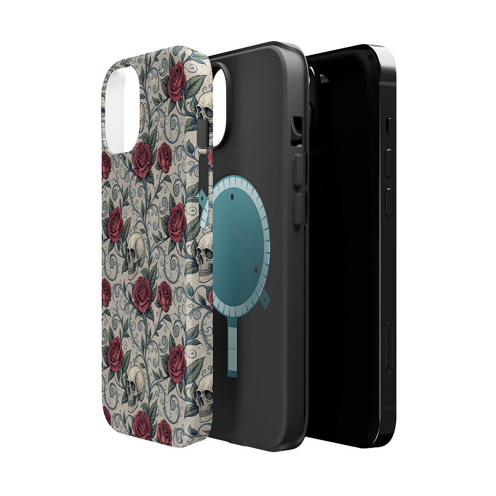 Thumbnail: Skull & Roses Magnetic Impact Case — Protective Floral Gothic Phone Case
