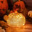 Thumbnail: Aqua Crackle Glass Pumpkin Light with Timer