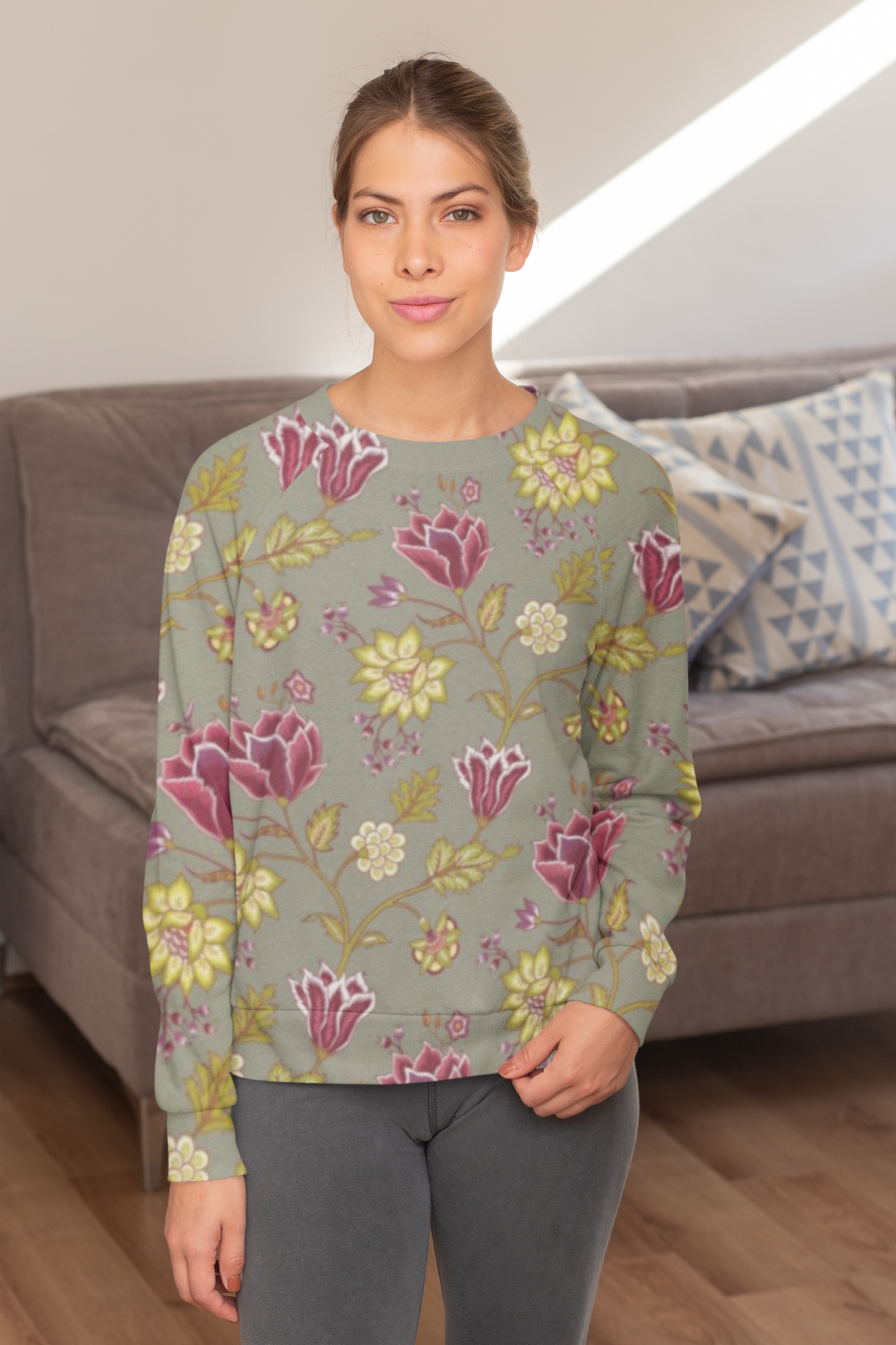Floral Vintage (Sage) Crewneck Sweatshirt