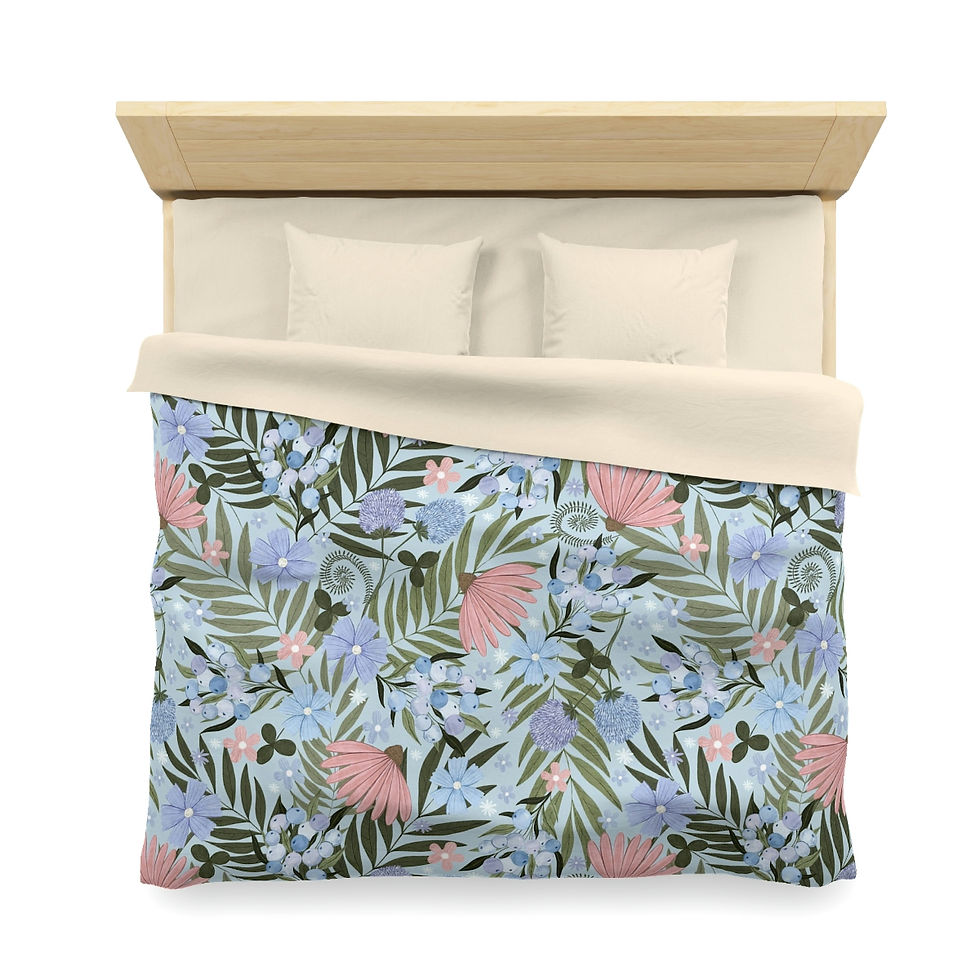 Thumbnail: A Beautiful Spring Blue Microfiber Duvet Cover