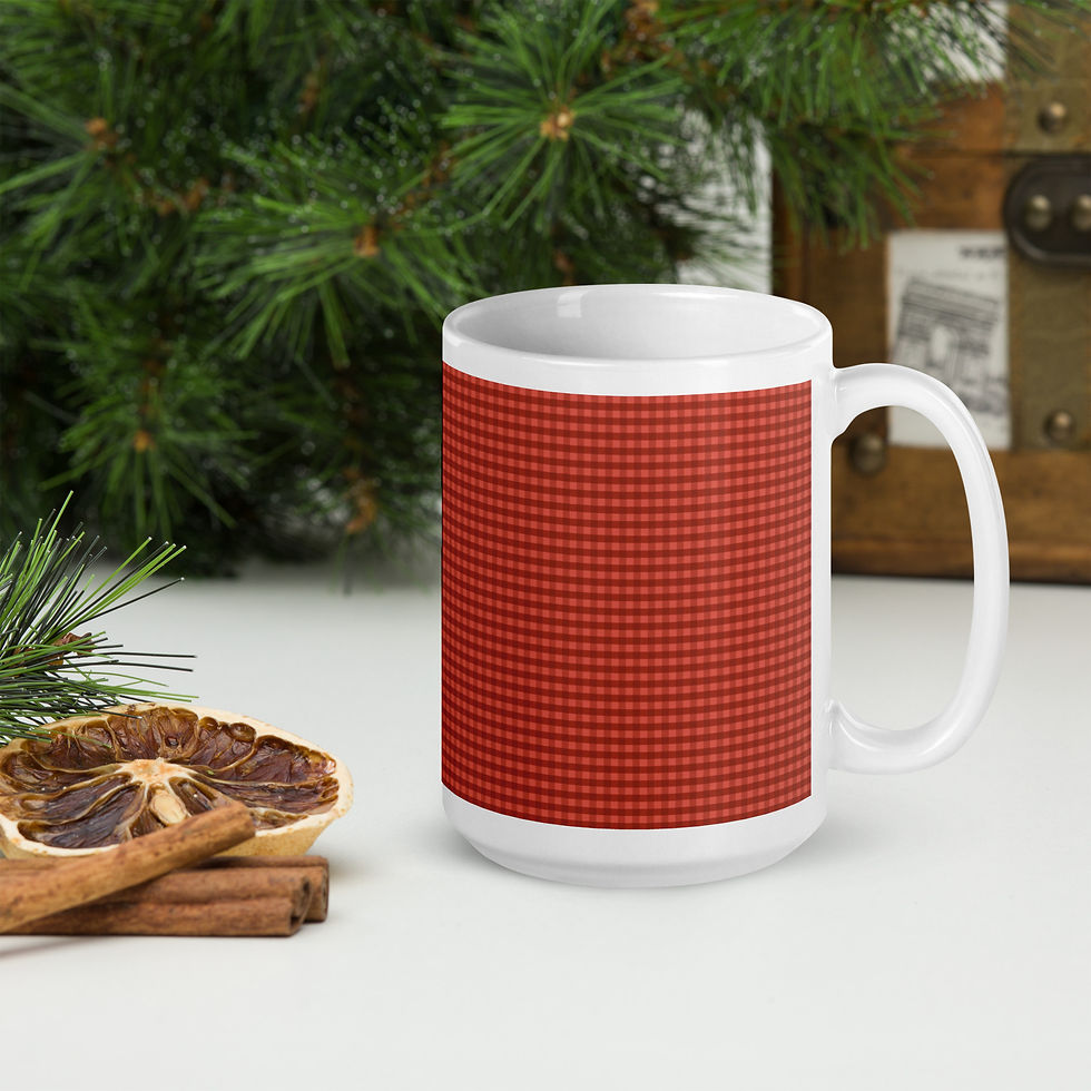 Thumbnail: Red Plaid Holiday glossy mug
