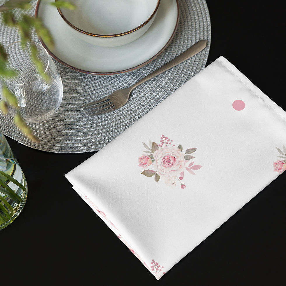 Thumbnail: Pink Rose Garden Cloth napkin set
