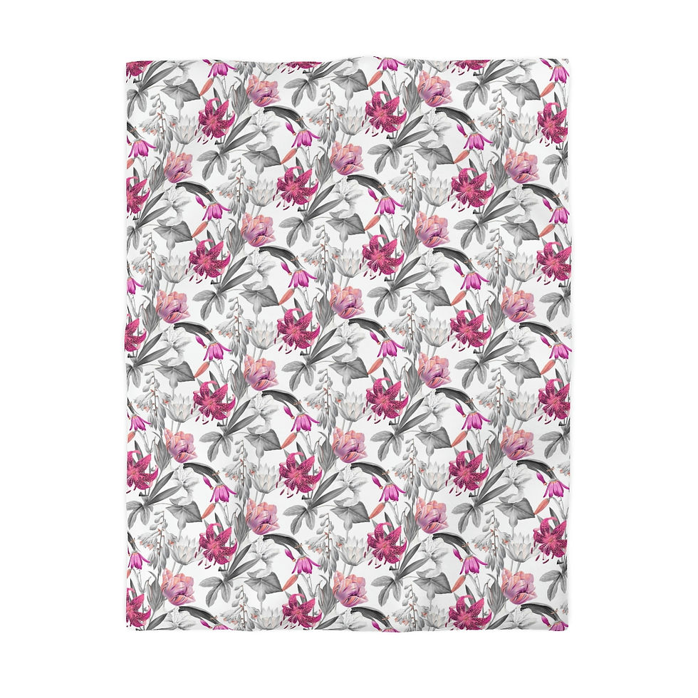 Thumbnail: Deluxe Floral Microfiber Duvet Cover