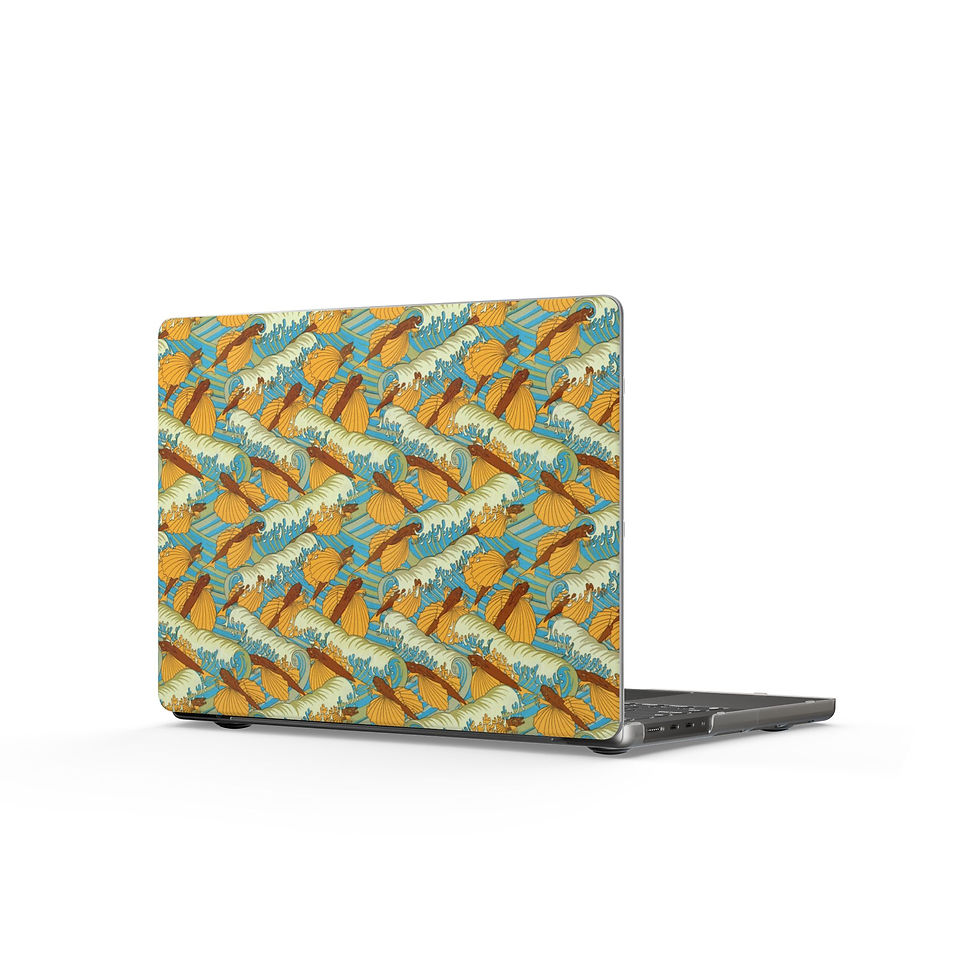 Thumbnail: Flying Fish Pattern MacBook Case — Tropical Retro Matte Laptop Cover