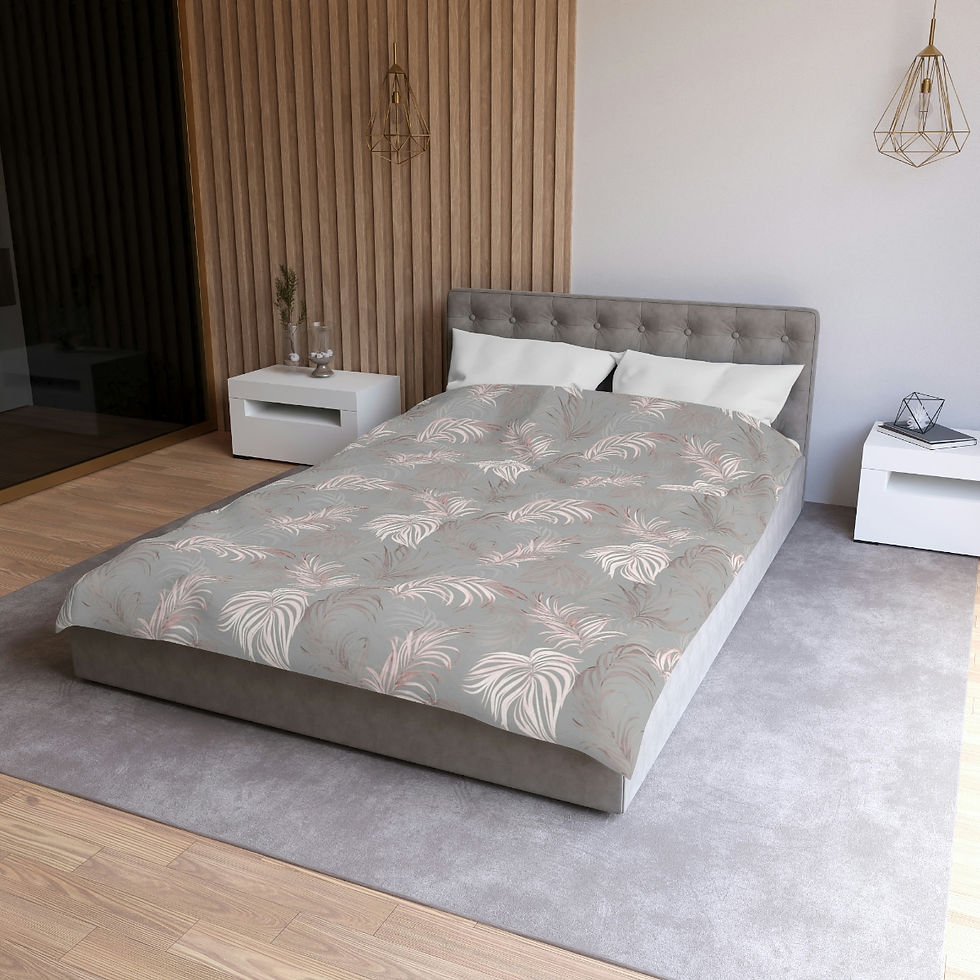 Thumbnail: Pink Palm Microfiber Duvet Cover