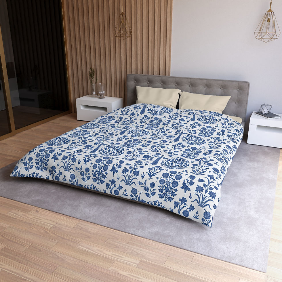 Thumbnail: Malabar Botanical Blue Microfiber Duvet Cover 