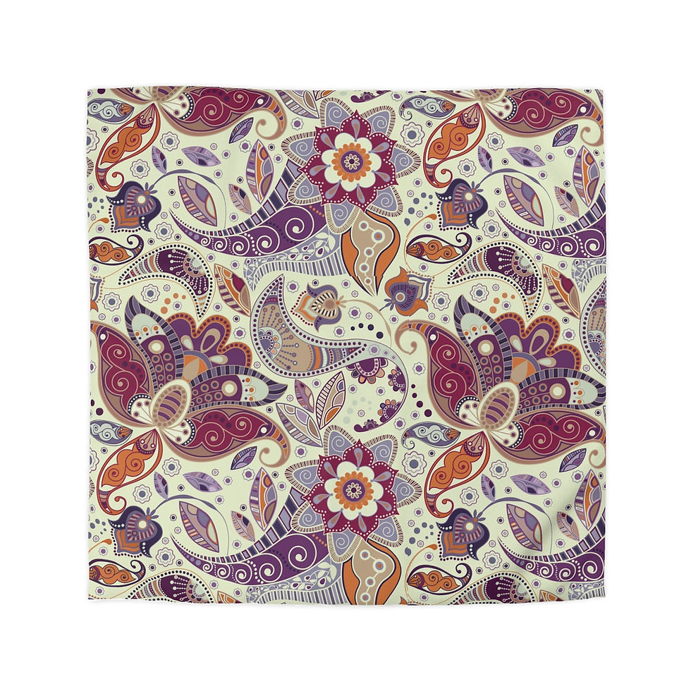 Thumbnail: Natural Paisley Microfiber Duvet Cover