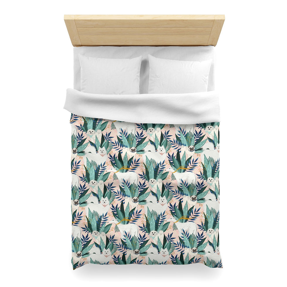 Thumbnail: Doggy Love in the Jungle  Microfiber Duvet Cover