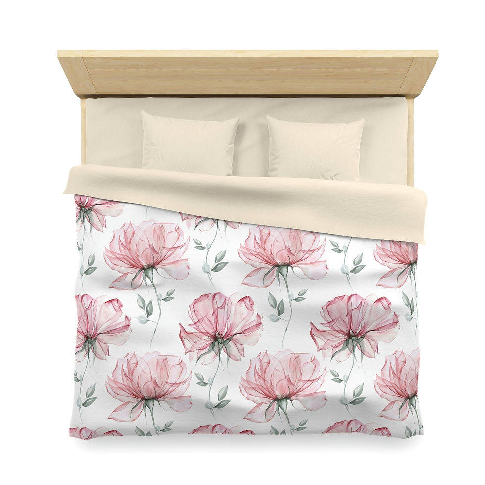 Thumbnail: Transparent Roses Microfiber Duvet Cover