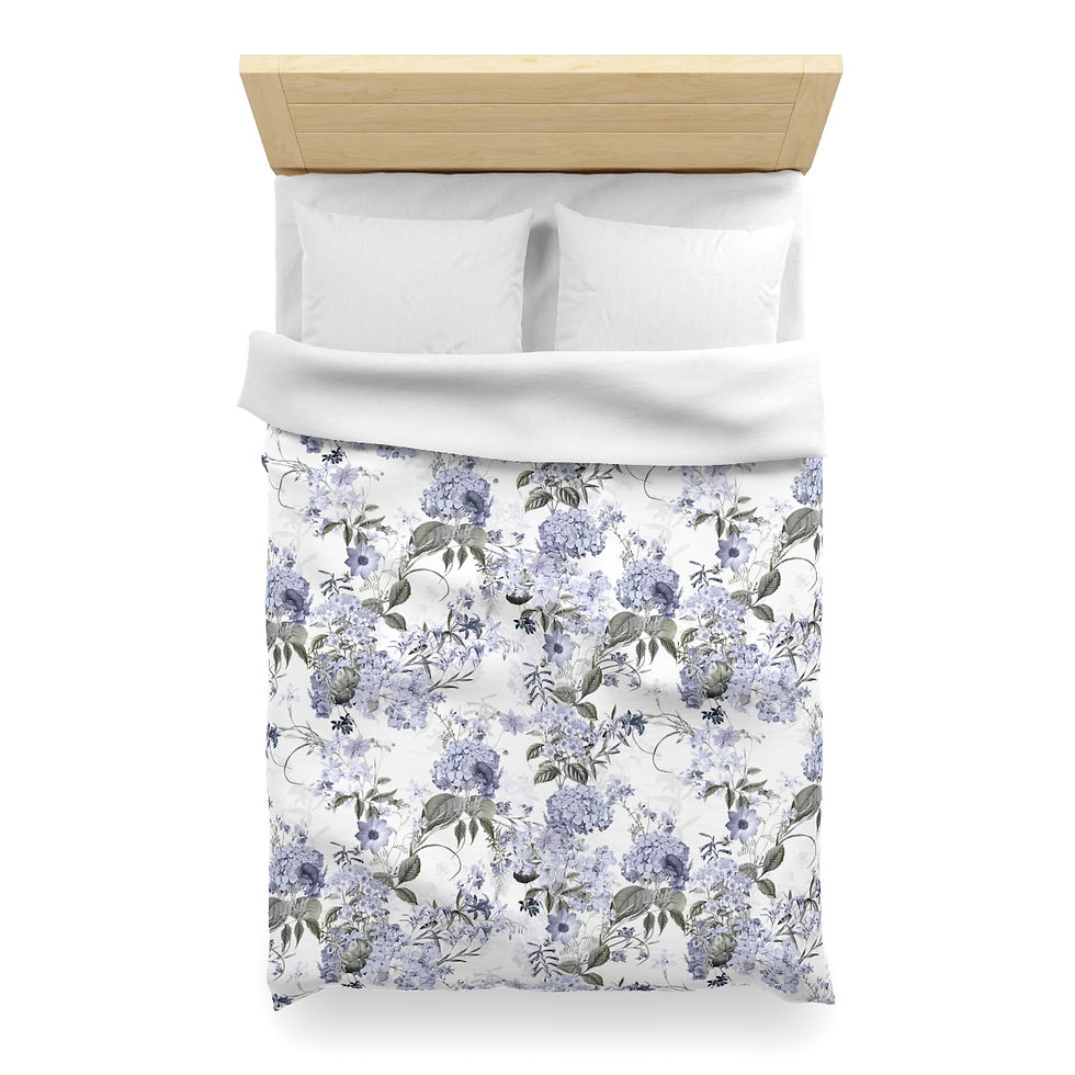Thumbnail: Lavender Hydrangea Microfiber Duvet Cover