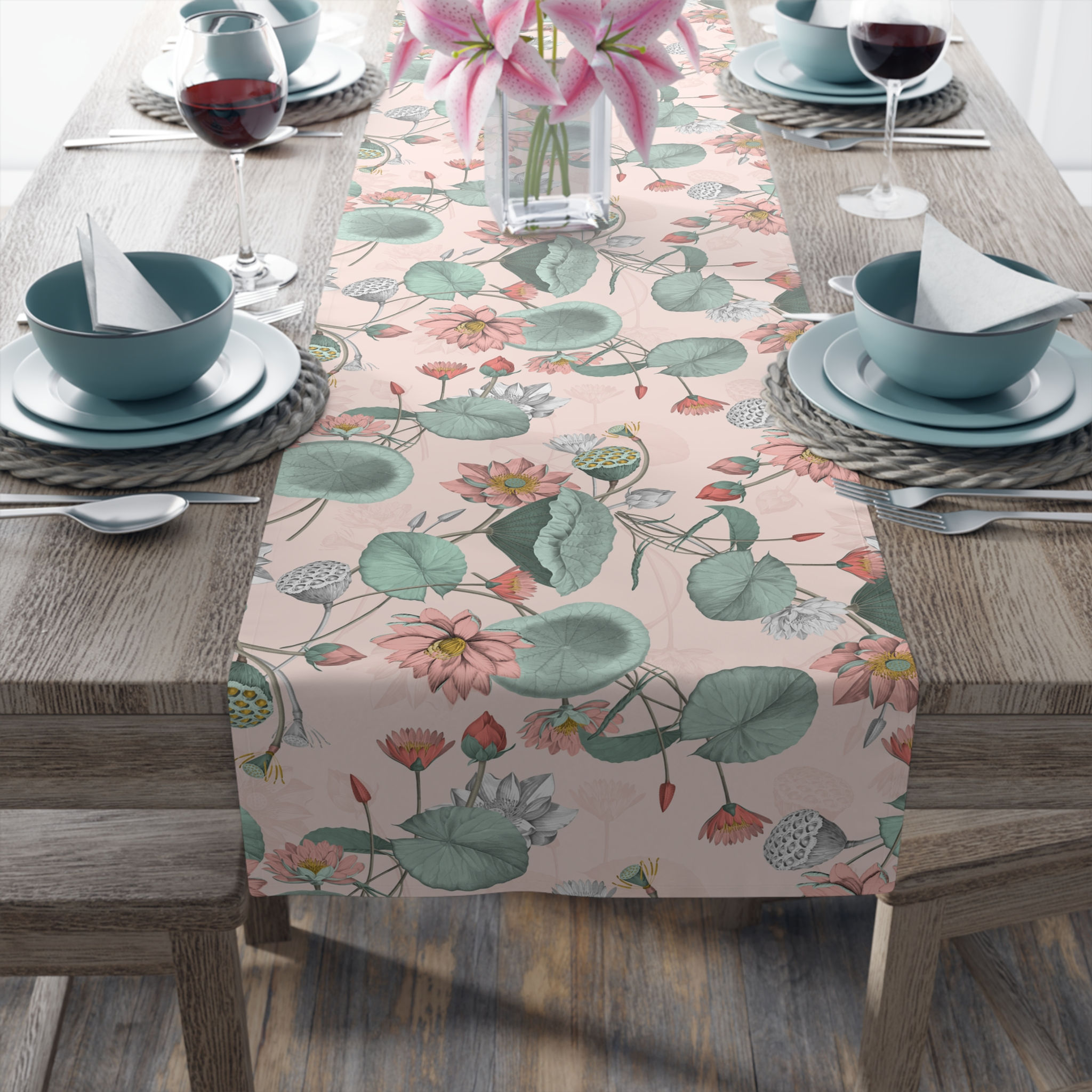 Nelumbo Floral Table Runner 