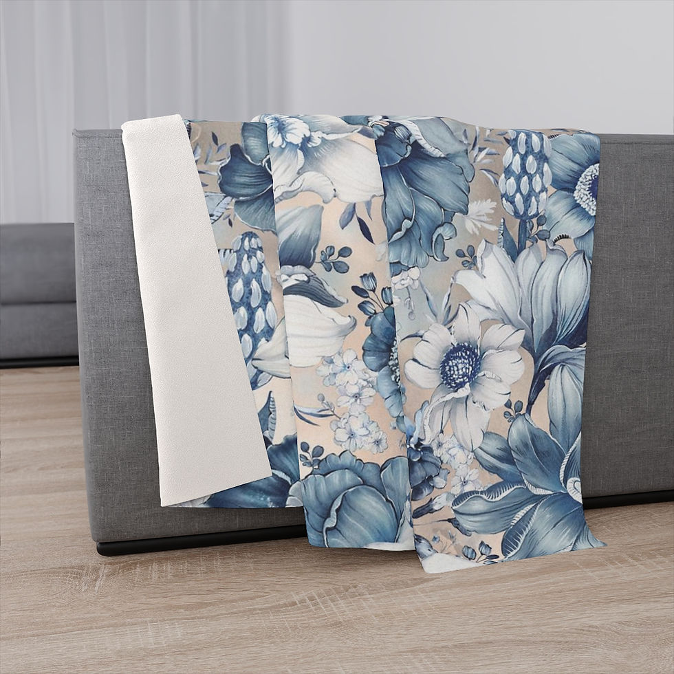Thumbnail: Blue Garden Sherpa Blanket