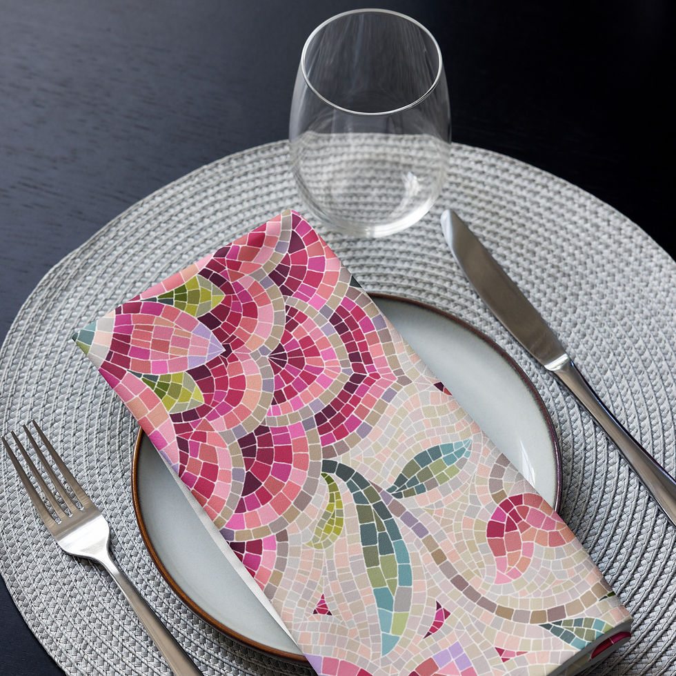 Thumbnail: Mosaic Pink Cloth napkin set