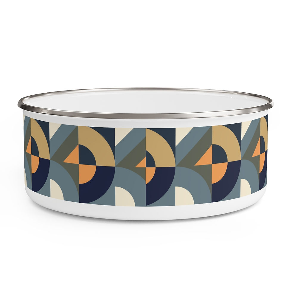 Thumbnail: Abstract Shapes Enamel Bowl