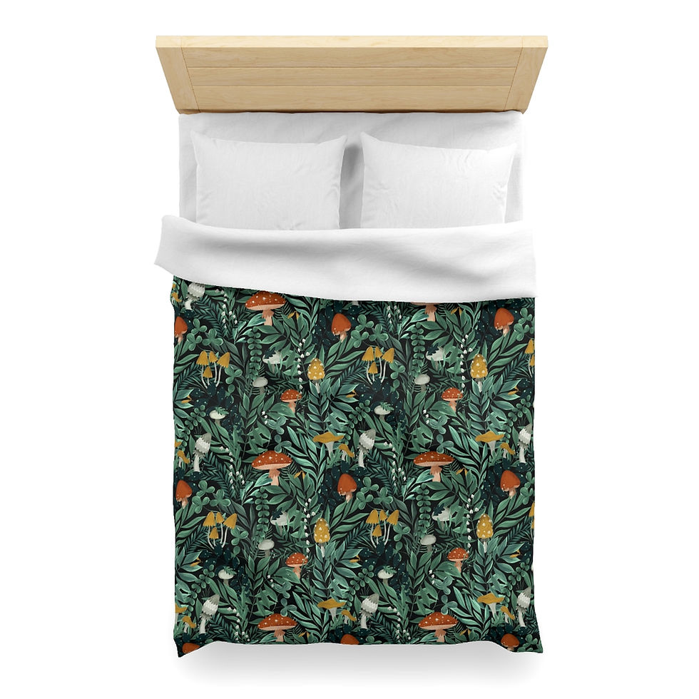 Thumbnail: Wildwood Mushrooms Microfiber Duvet Cover