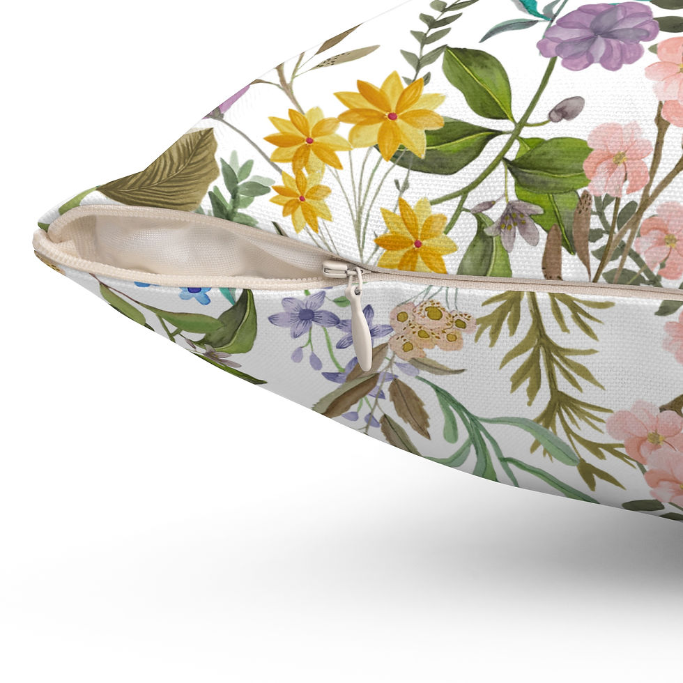 Thumbnail: Garden Floral Decorative Pillow - Cozy Botanical Throw Cushion for Home Decor
