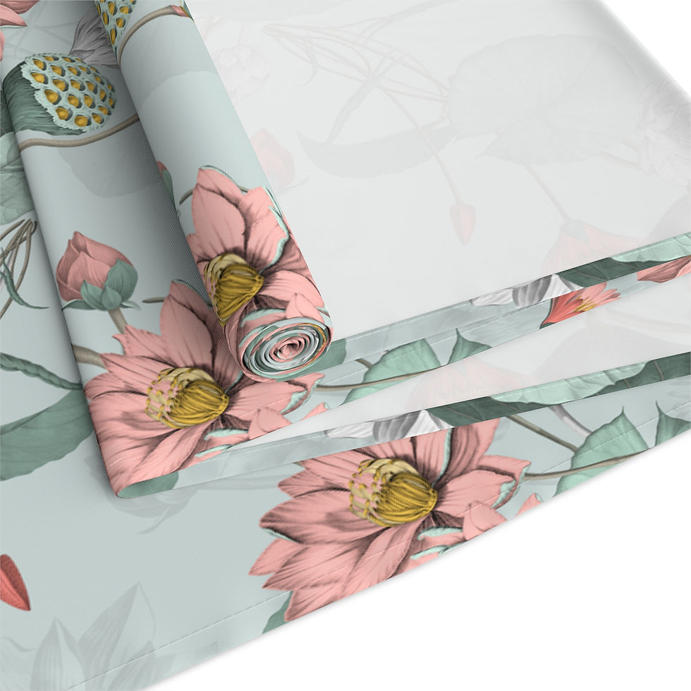 Thumbnail: Nelumbo (Lt Sage) Floral Table Runner 