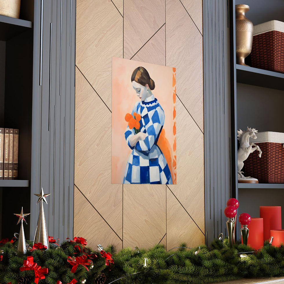 Thumbnail: Dolce Vito Woman with Orange Flowers Matte Vertical Posters
