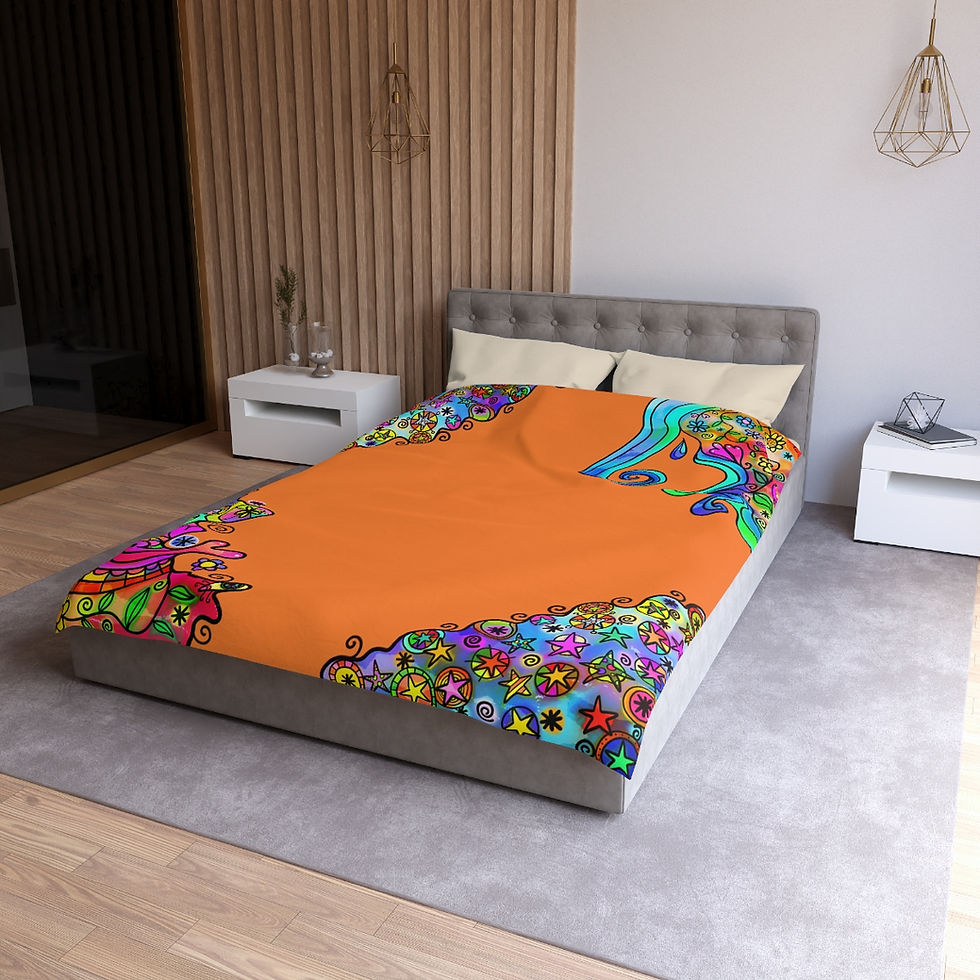 Thumbnail: Fantasy Orange Microfiber Duvet Cover