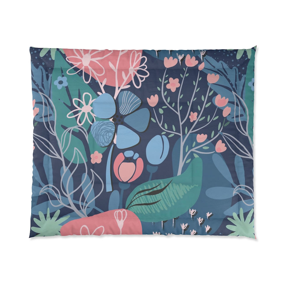 Thumbnail: Blue Flower Power Comforter