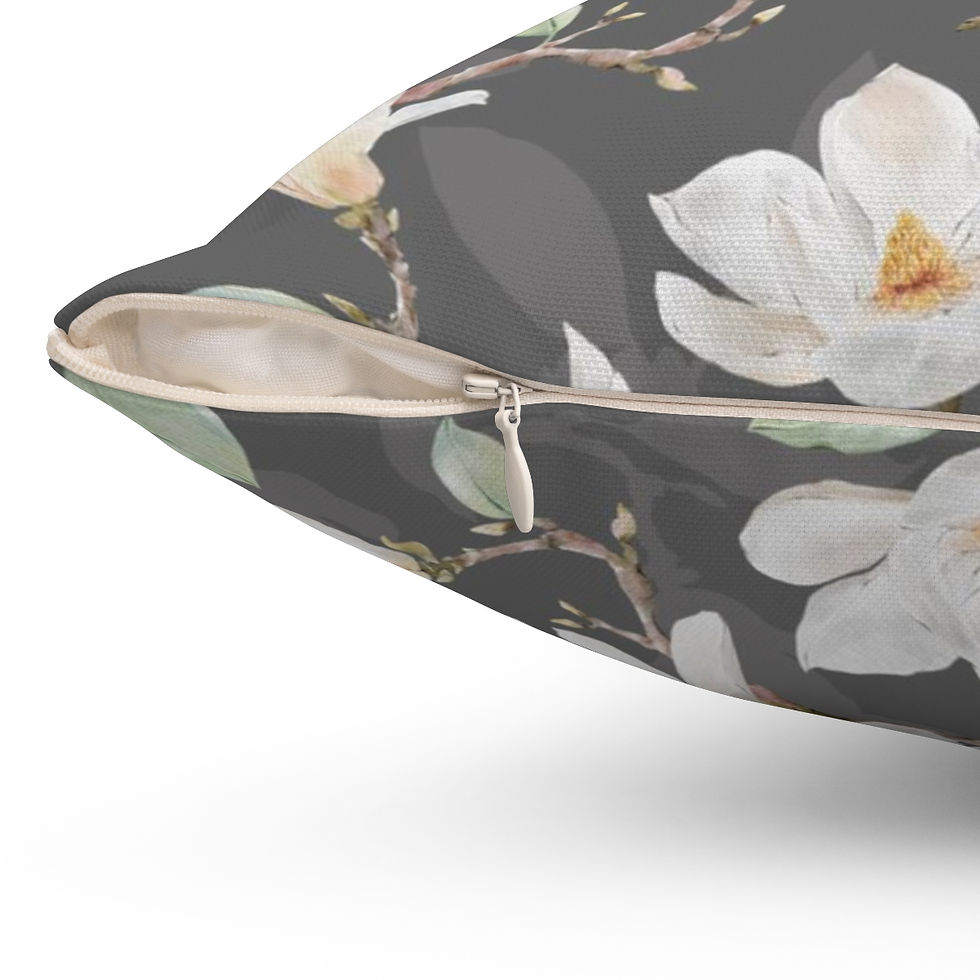 Thumbnail:  Lovely Leaves (Forest Green) Spun Polyester Square Pillow