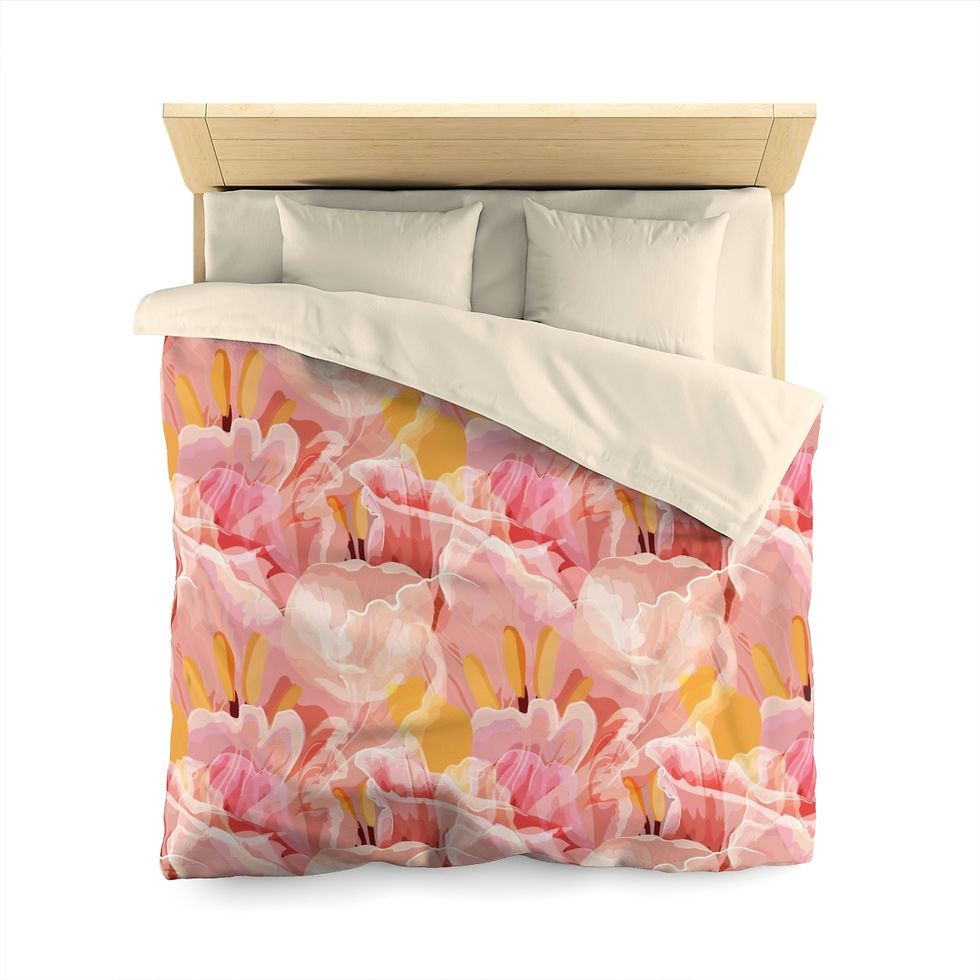 Thumbnail: Beautiful Watercolor Irises Microfiber Duvet Cover
