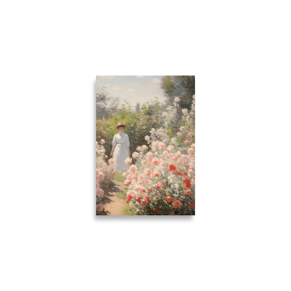Thumbnail: Women in White Dress Walking Through Garden
