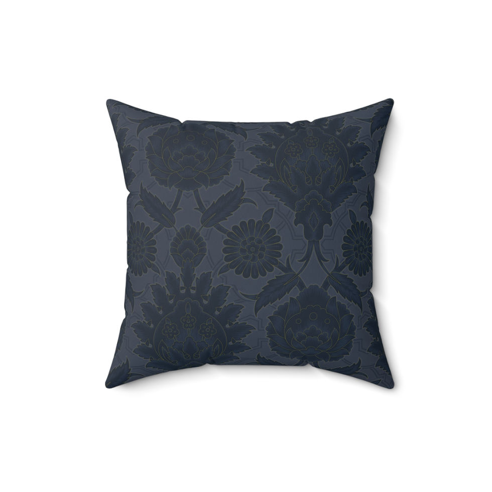 Thumbnail: Mughasa (midnight)Spun Polyester Square Pillow
