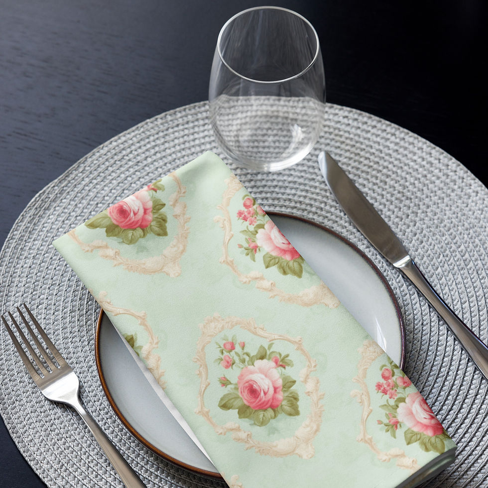 Thumbnail: Minty Floral Cloth napkin set