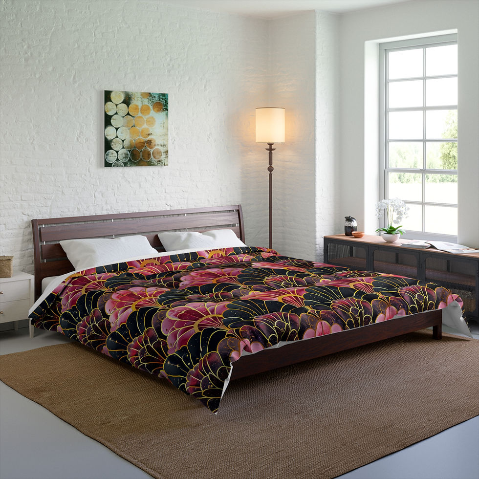 Thumbnail: Elegant Floral Comforter - Art Deco Inspired Bedding