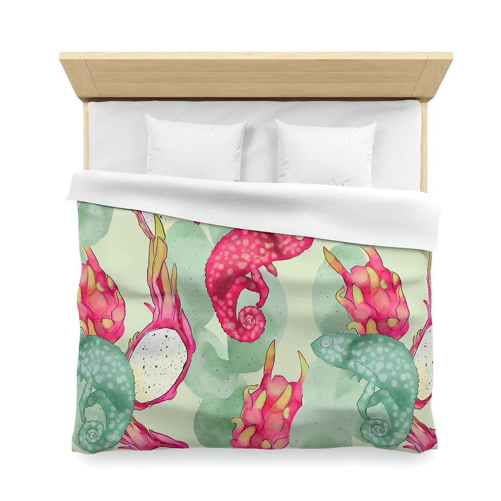 Thumbnail: Milkshake Dragon (green)Microfiber Duvet Cover