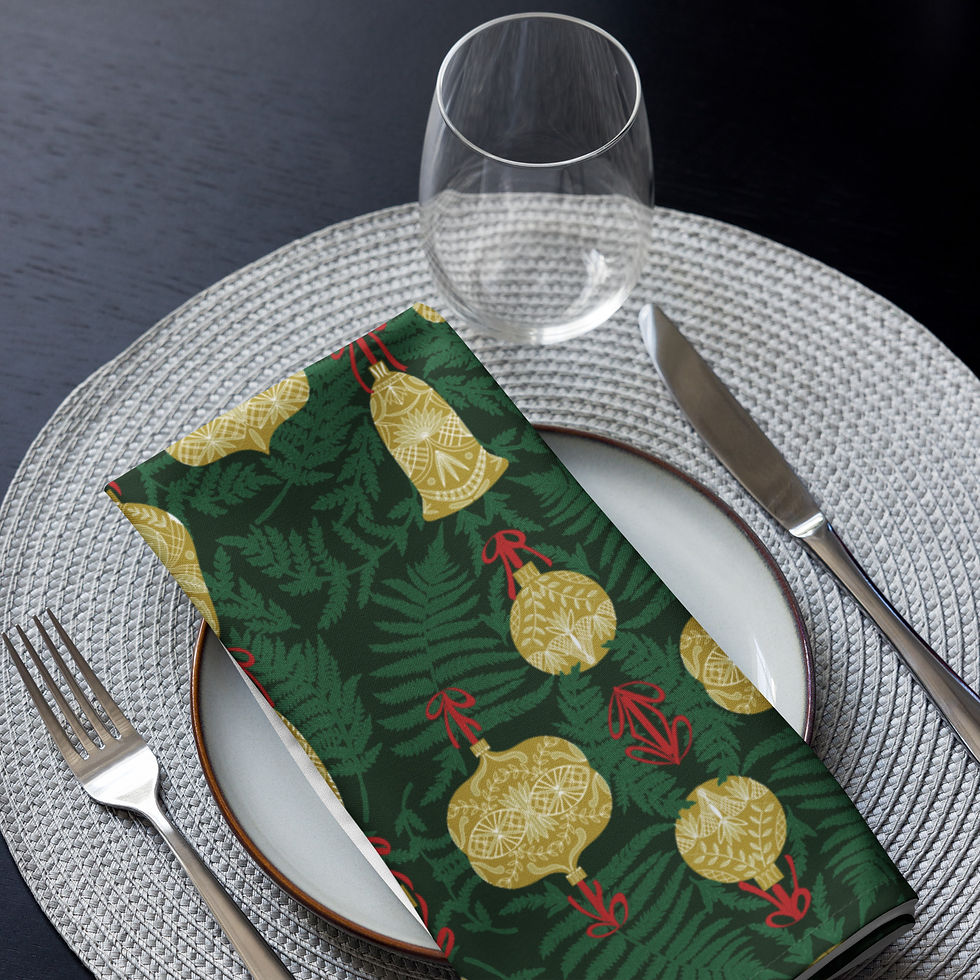 Thumbnail: Holiday Ornaments Cloth napkin set