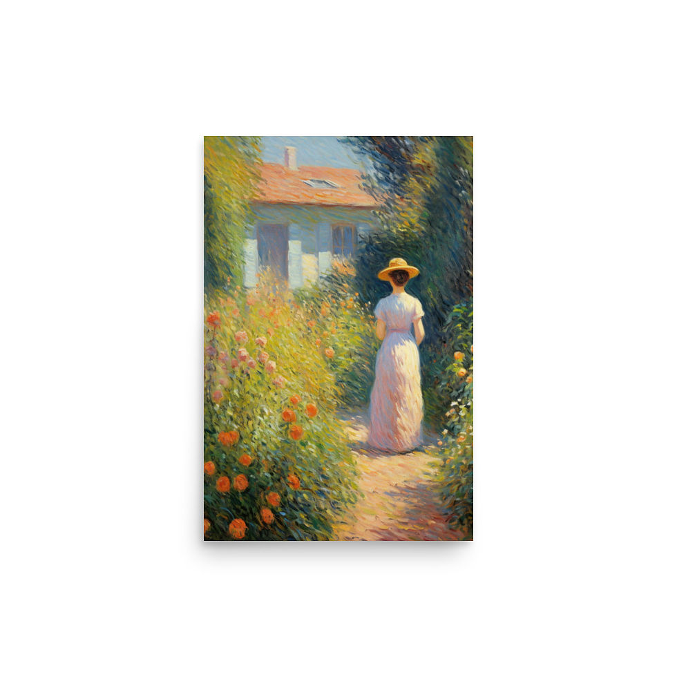 Thumbnail: Woman Walking through Garden Impressionist Poster