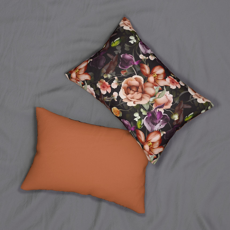 Thumbnail: Watercolor Florals Spun Polyester Lumbar Pillow