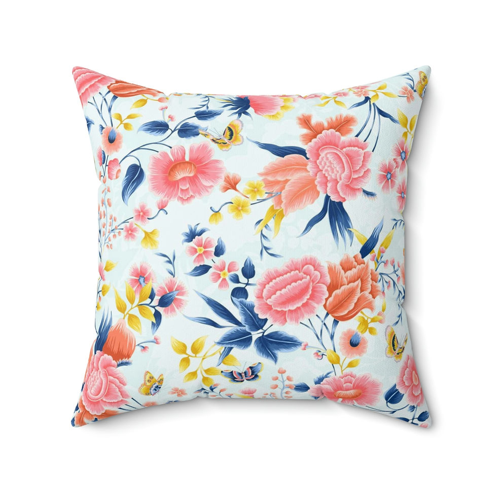 Eastern Eden Spun Polyester Square Pillow
