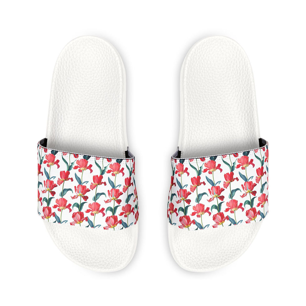 Thumbnail: Red Tulip Removable-Strap Slide Sandals — Women's Summer Beach & Pool Footwear