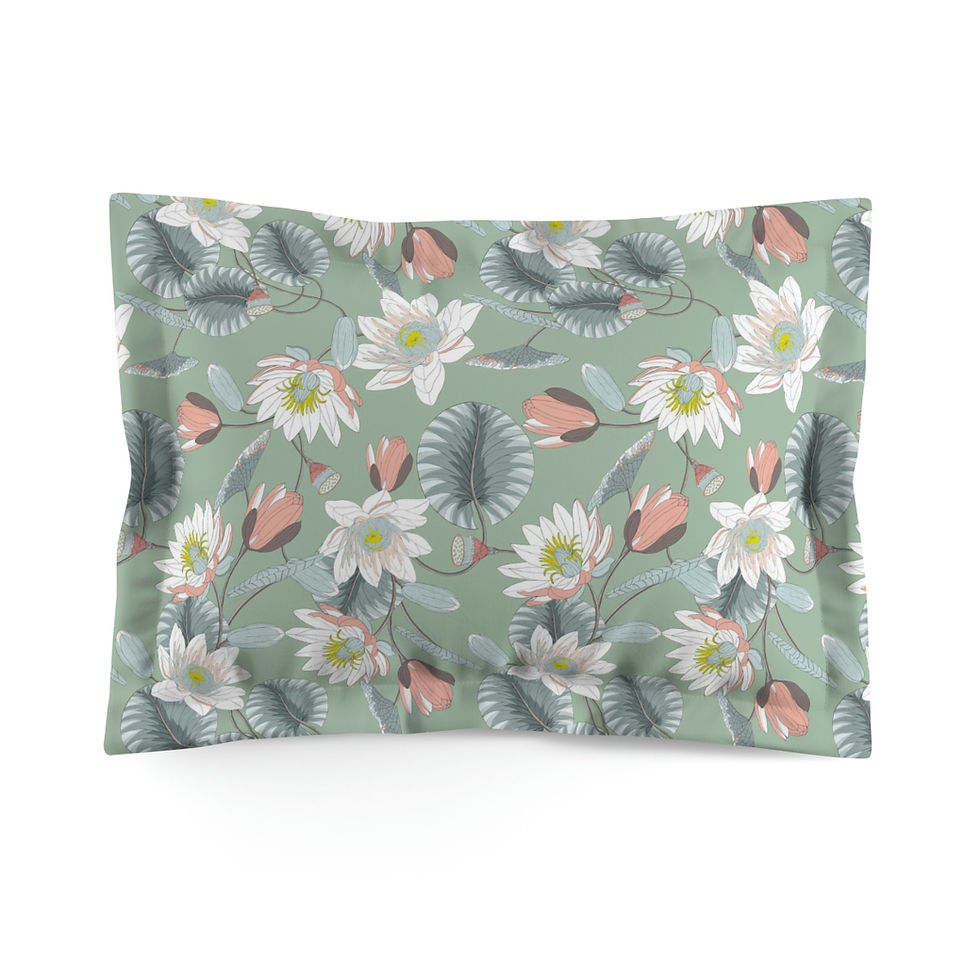 Lotus Flower Microfiber Pillow Sham