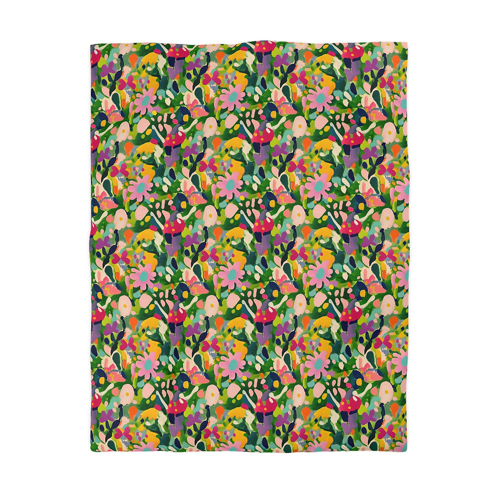Thumbnail: Spring Color Duvet Cover - Cozy Botanical Bedding 